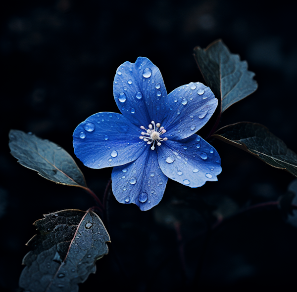 Dew-kissed Blue Bloom