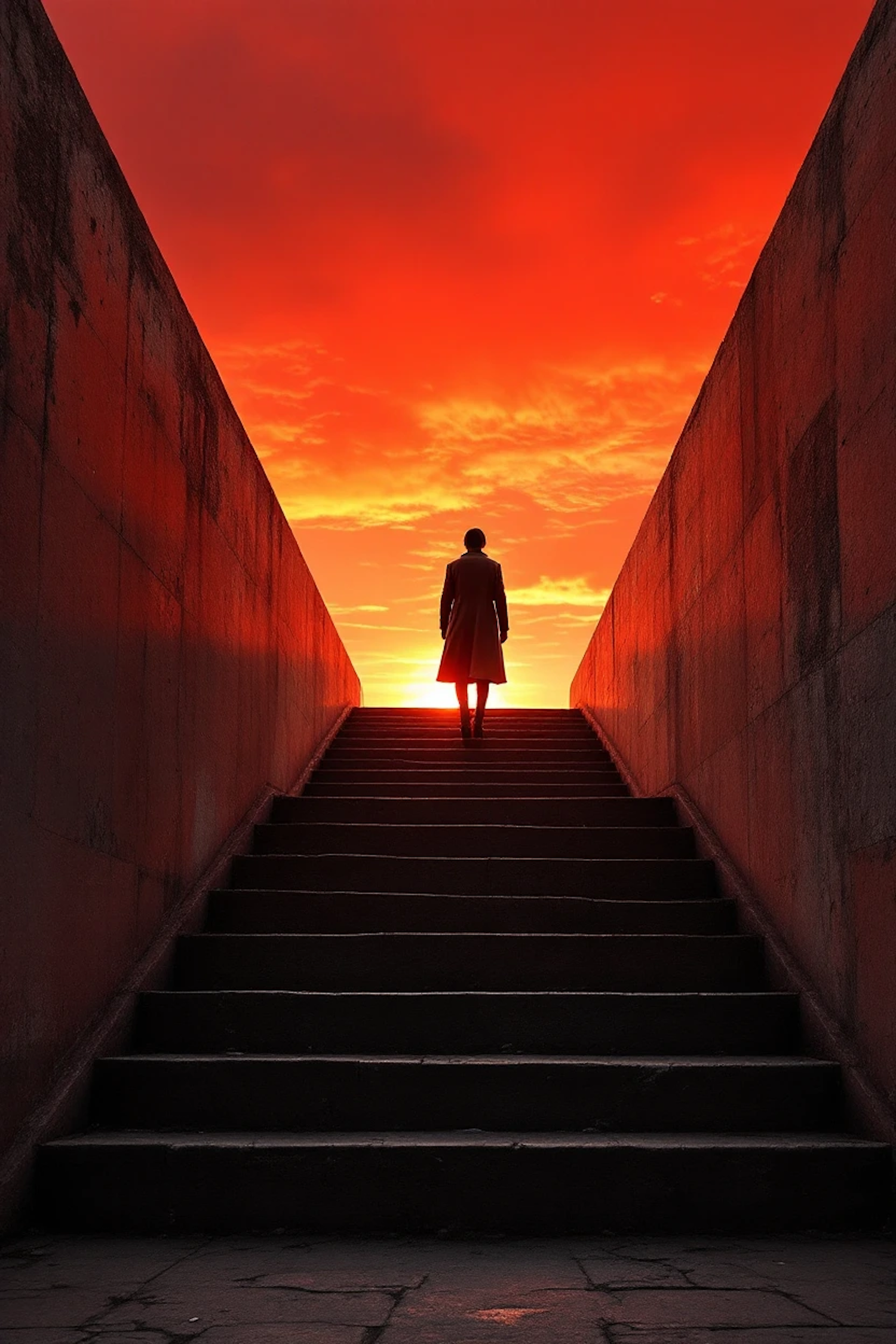 Solitary Figure at Sunset