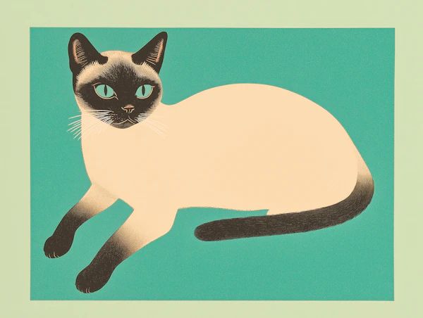 Stylized Siamese Cat
