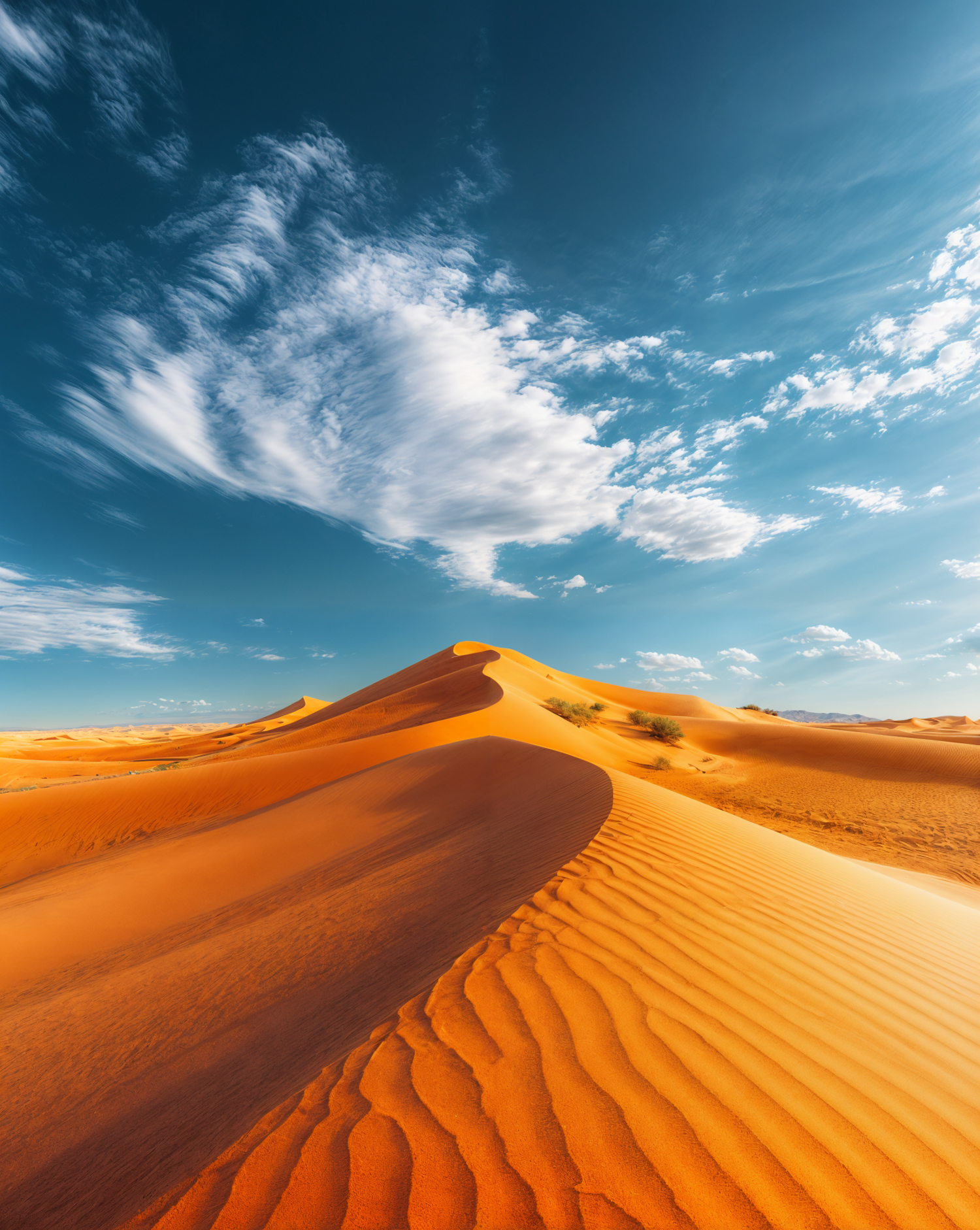 Desert Landscape with Dramatic Shadows