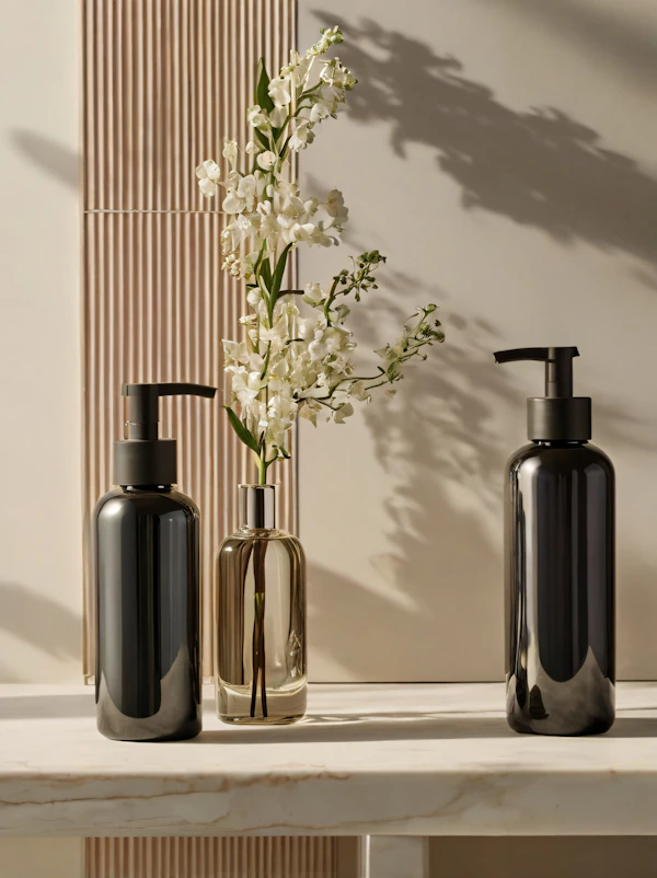 Minimalist Luxury Bottles and Flowers