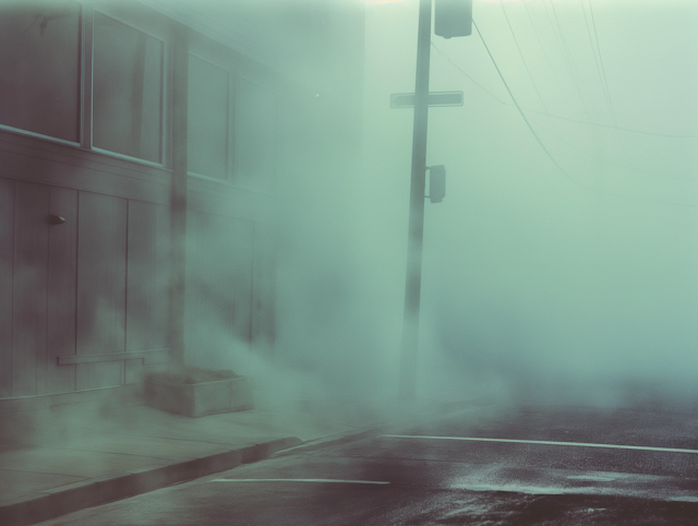 Misty Urban Scene