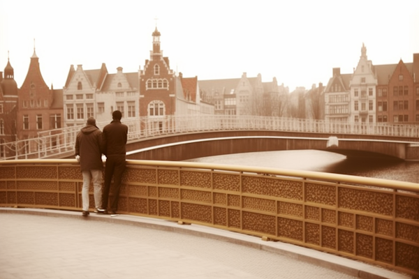 Timeless Contemplation on a Vintage Bridge