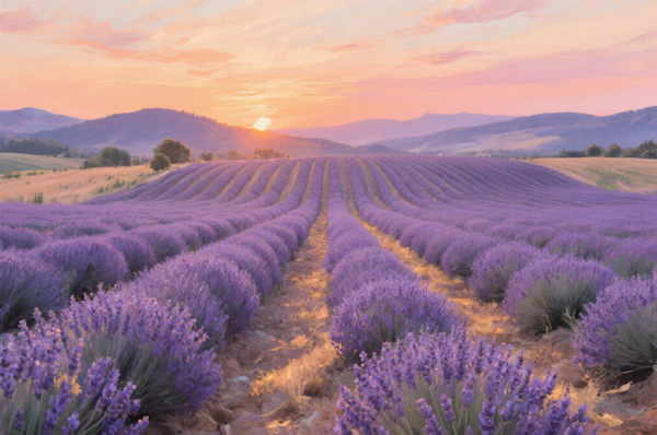 Lavender Field Sunset