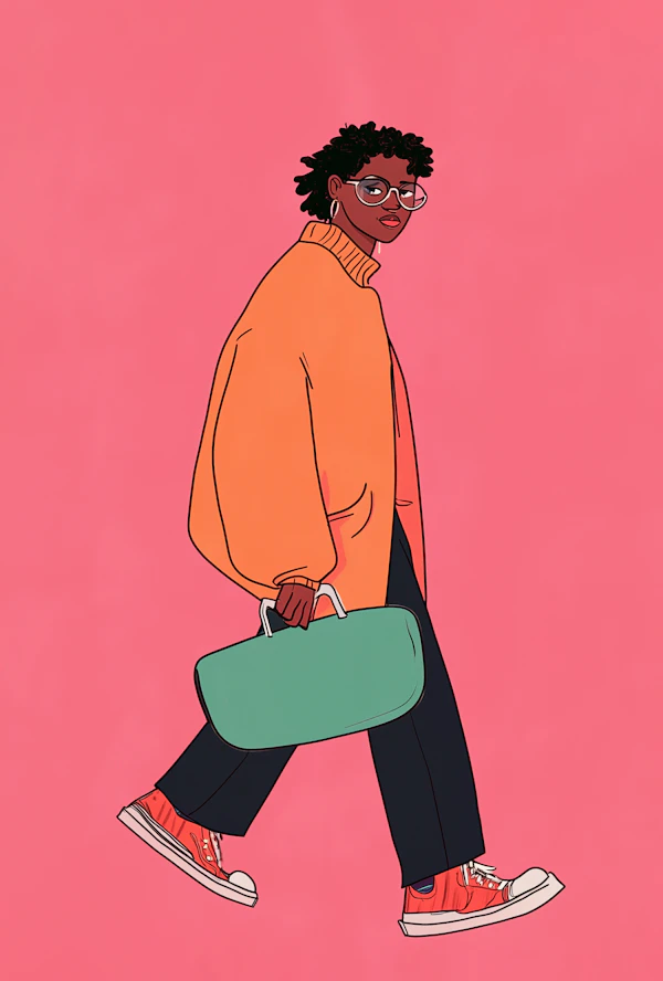 Stylish Young Woman Illustration