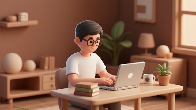 Person Working at Desk