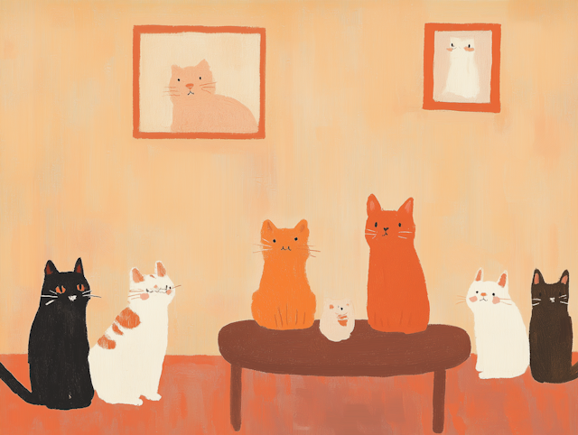 Charming Cat Illustration