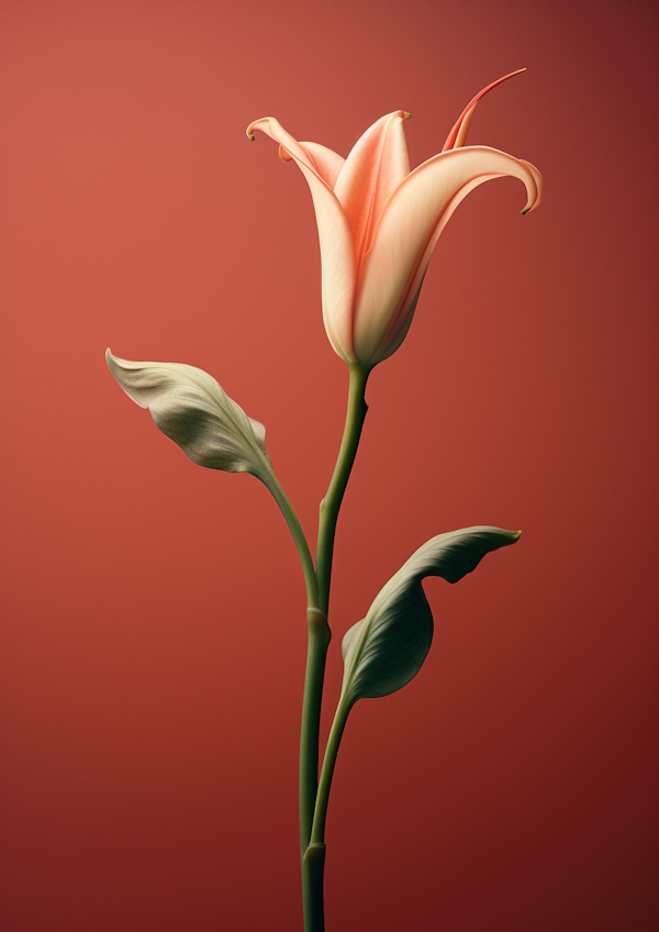 Serene Elegance: Peach Gradient Lily