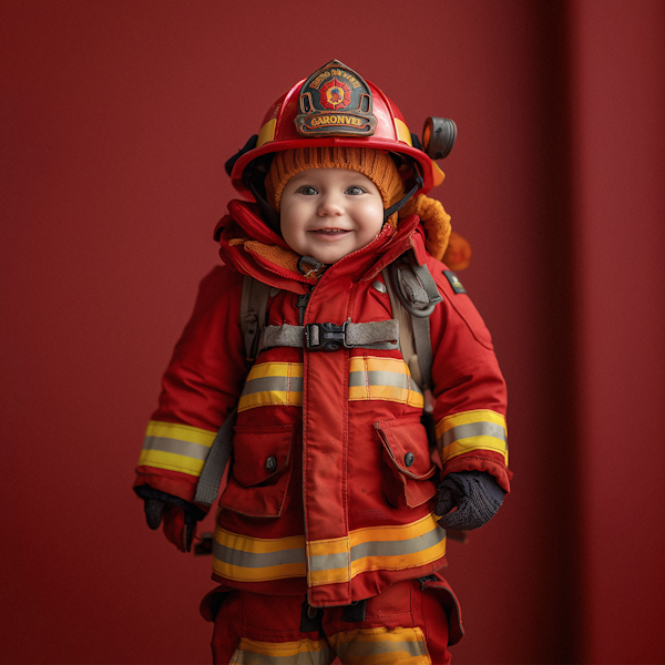 Child in Firefighter Costume