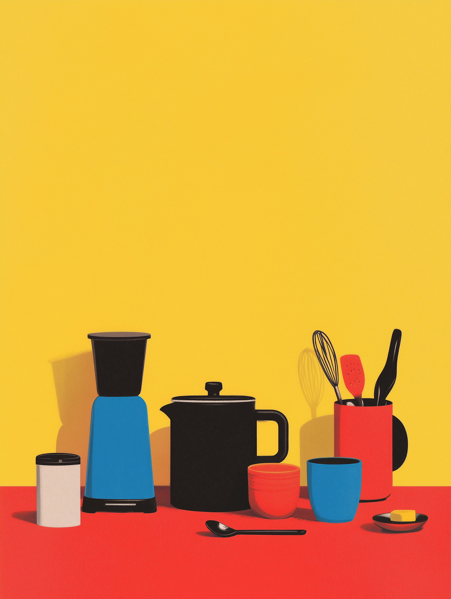 Colorful Kitchen Utensils and Appliances Illustration