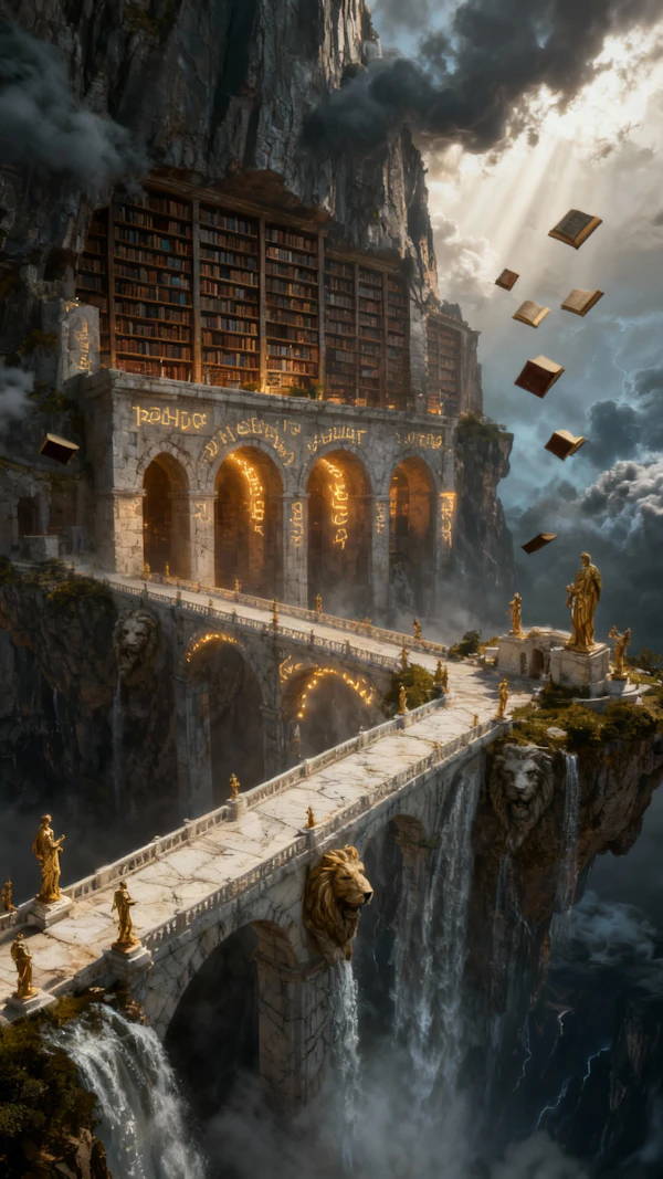 Ethereal Cliff Library