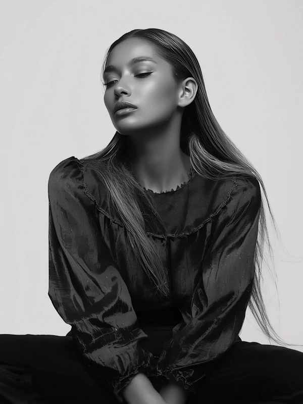 Serene Monochrome Portrait