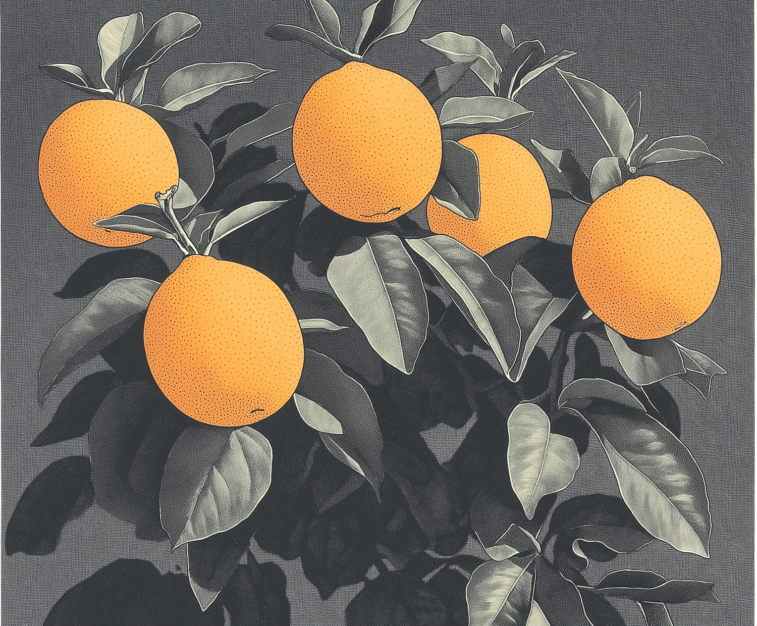 Stylized Orange Fruit Illustration