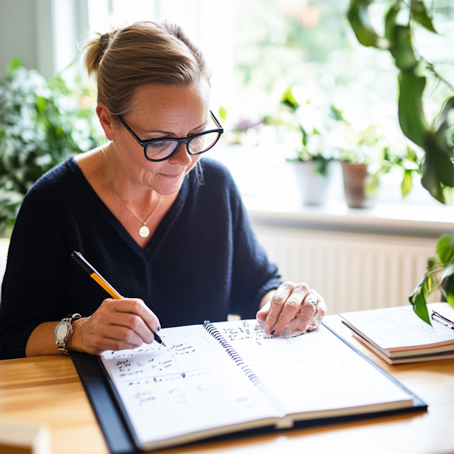 Woman Writing at Table