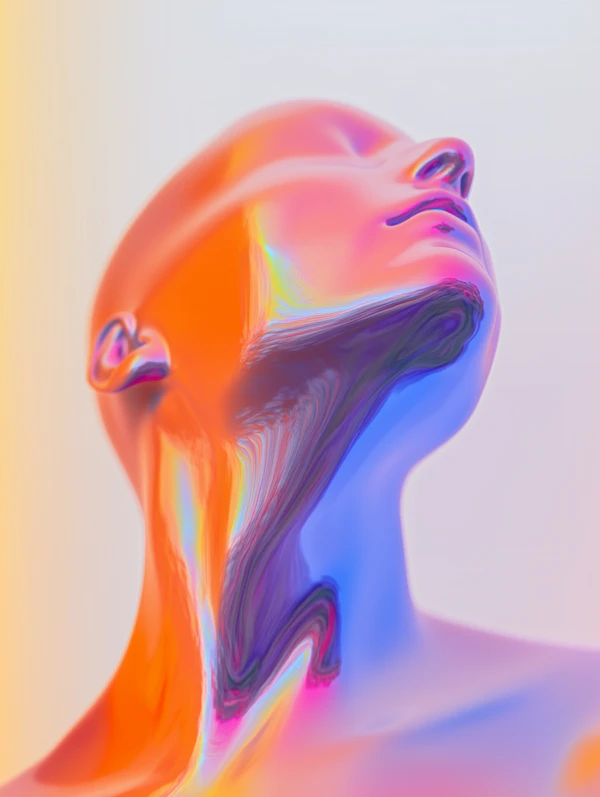 Surreal Iridescent Head