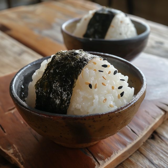 Rustic Onigiri Presentation