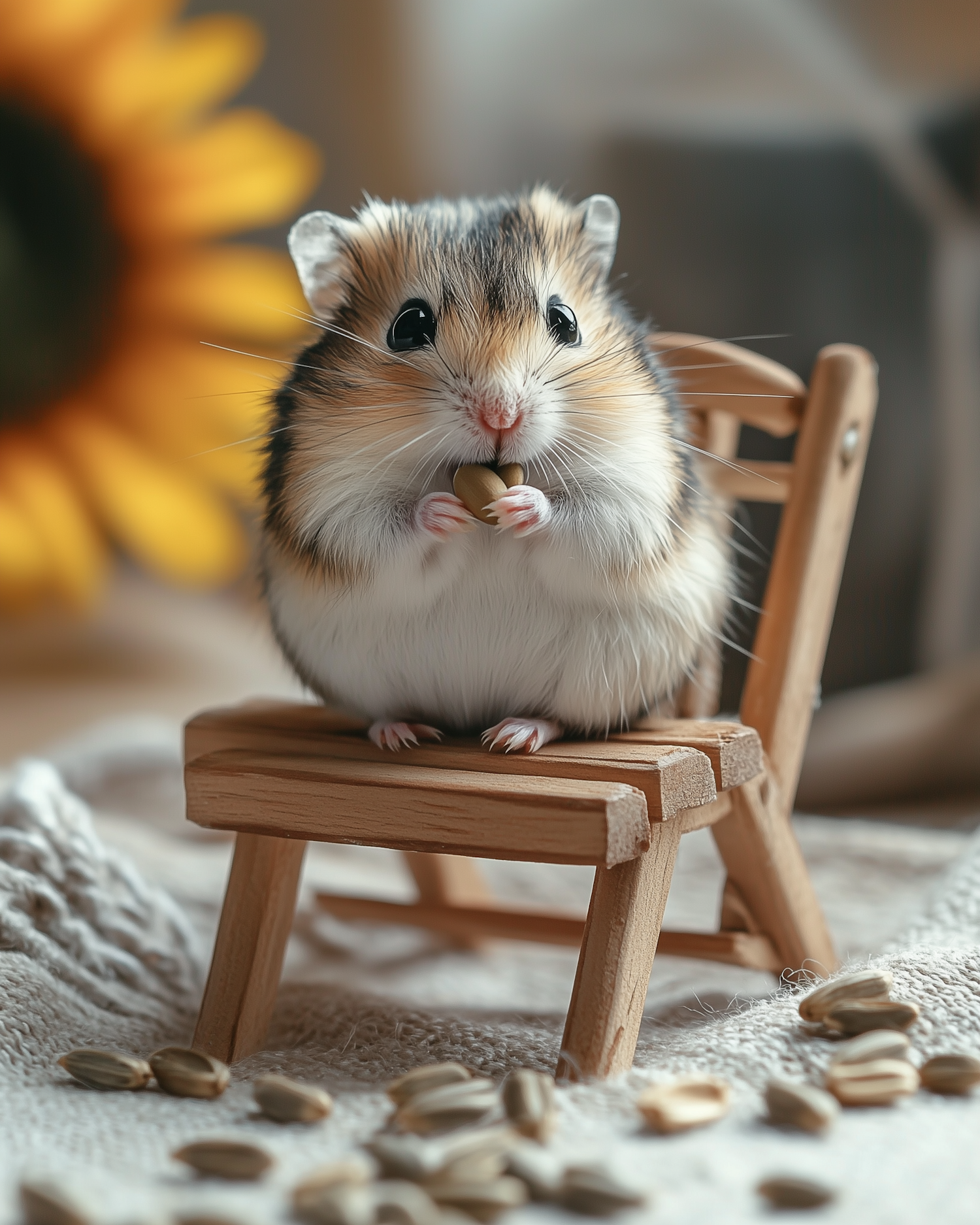 Adorable Hamster on Chair