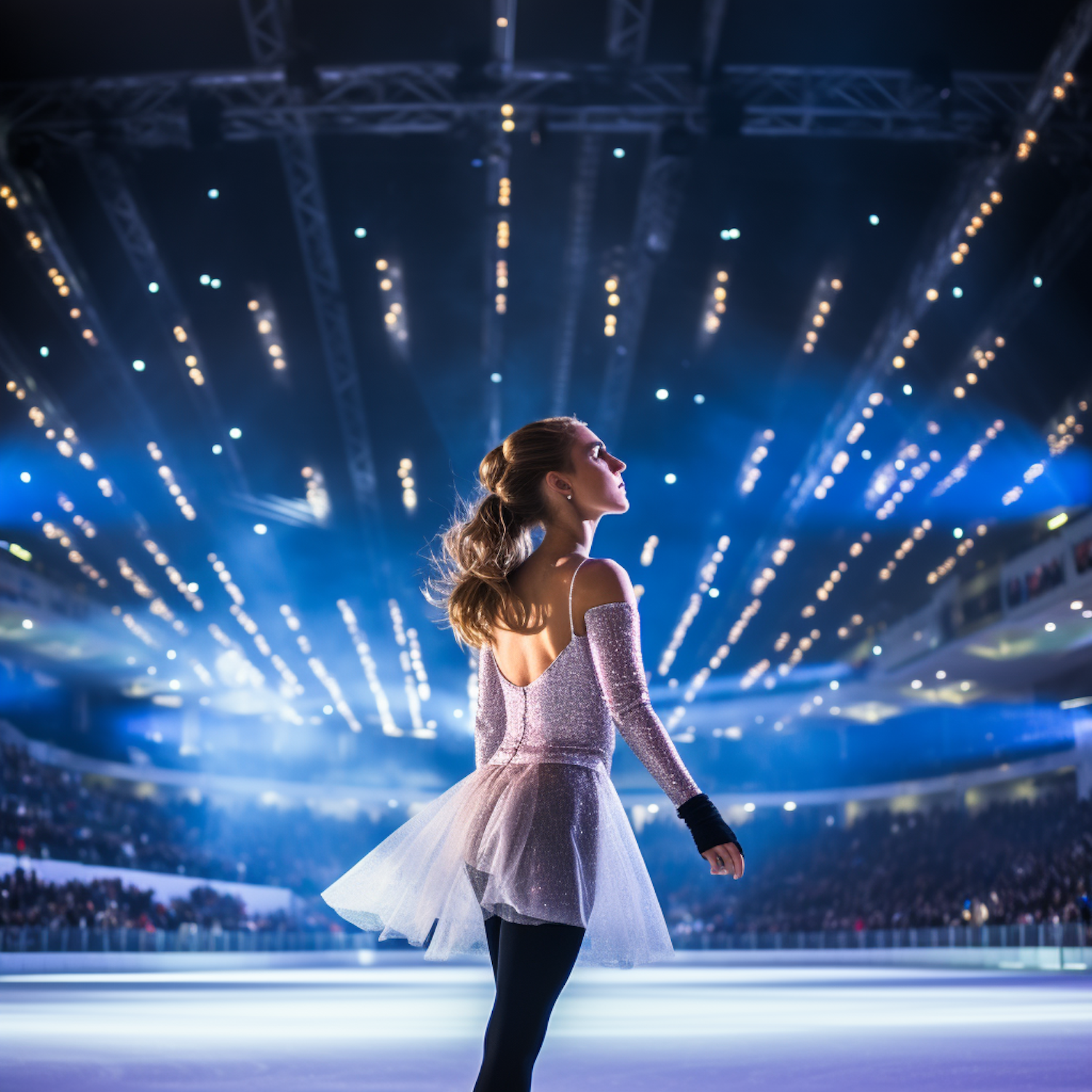 Ethereal Ice Dance - Solitary Skater in Spotlight