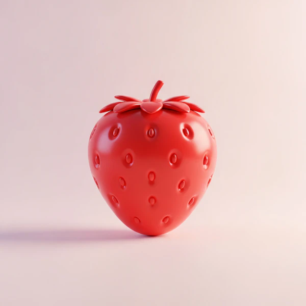 Glossy 3D Strawberry