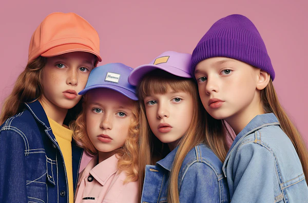 Girls in Colorful Hats