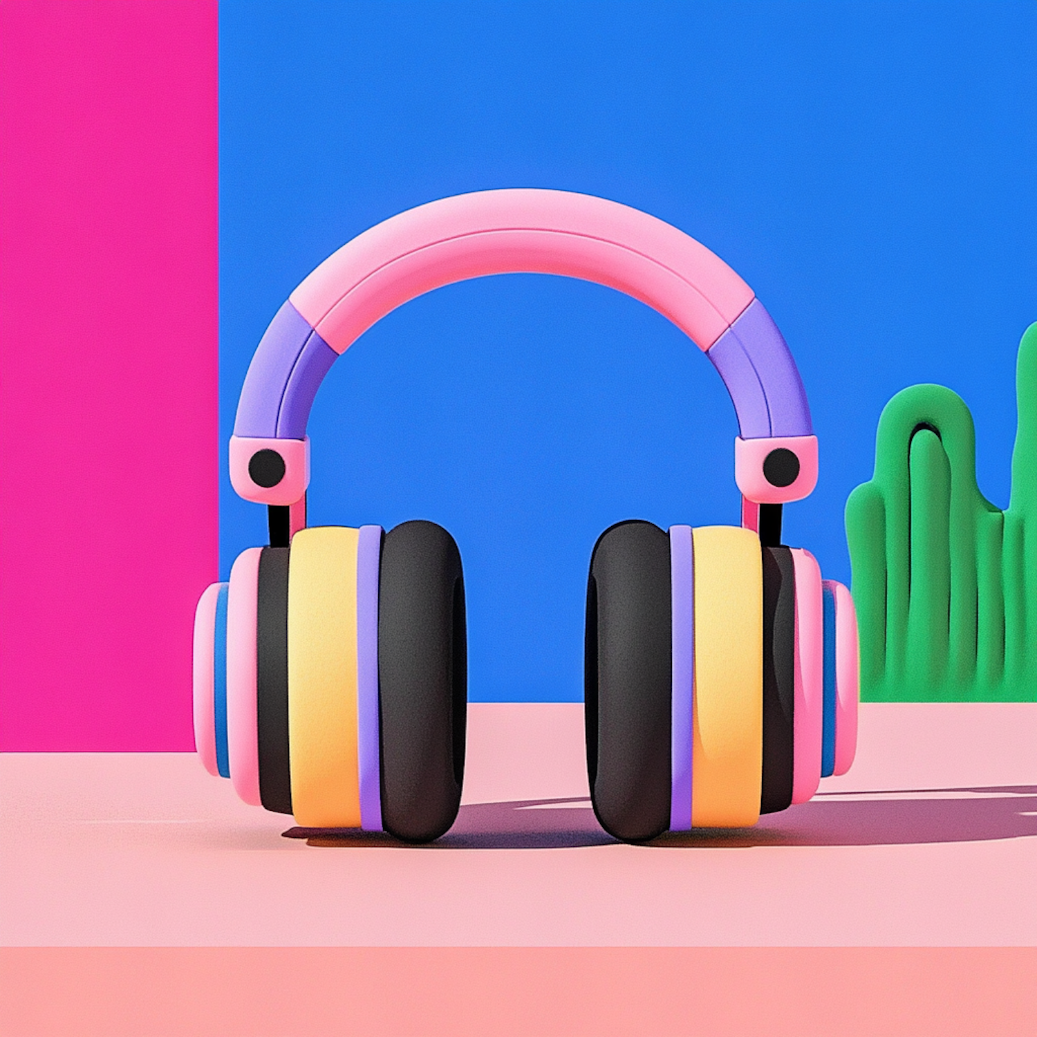 Colorful Headphones Art