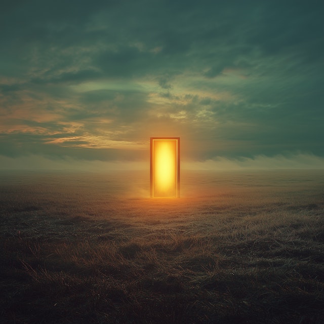 Glowing Golden Door