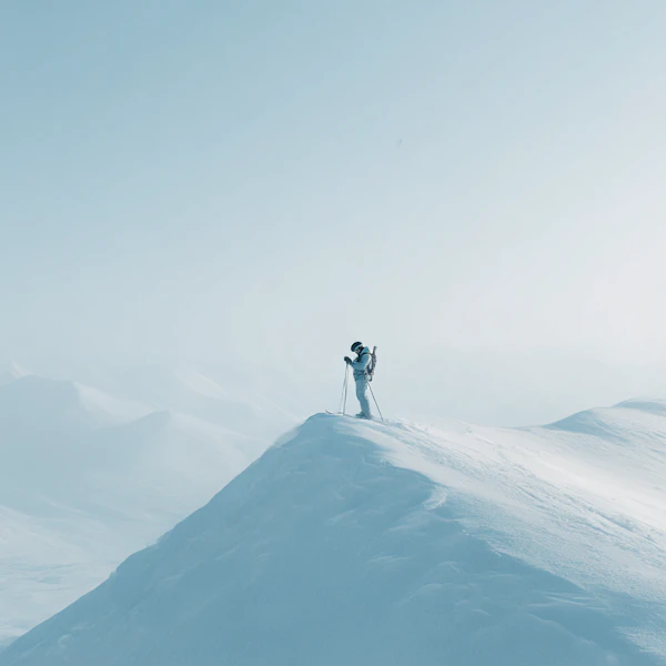 Lone Skier on Peak