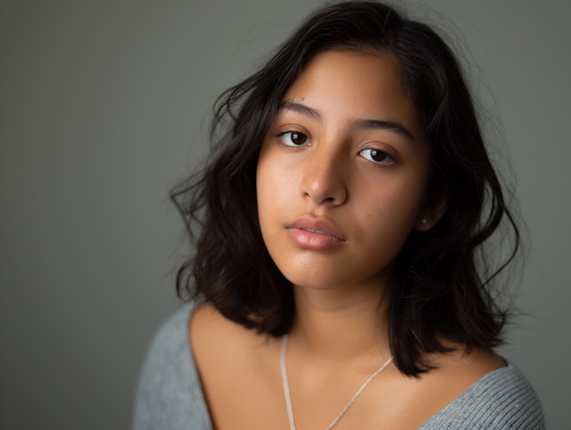 Contemplative Young Woman Portrait