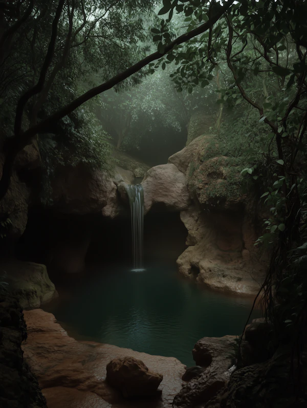 Serene Forest Waterfall