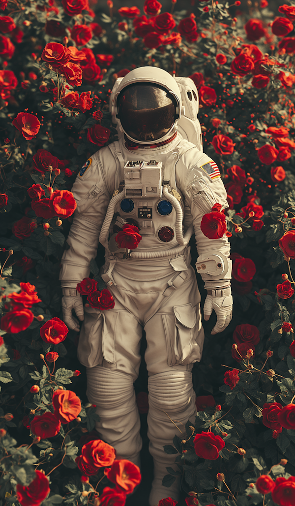 Astronaut Among Roses