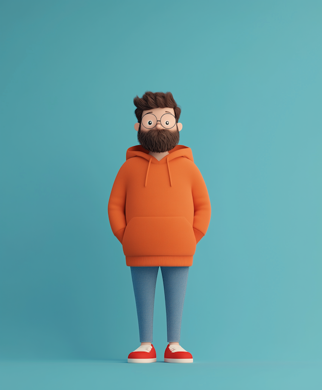 Cartoonish Bearded Male Character