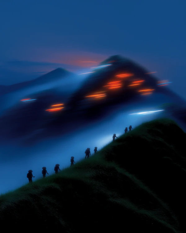 Nighttime Journey Scene