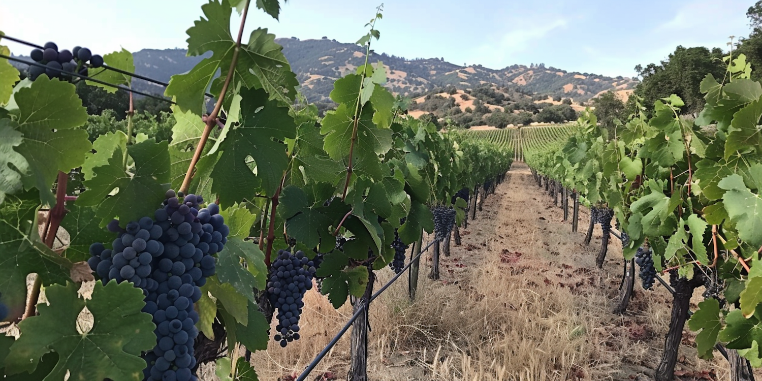 Lush Vineyard with Ripe Grapes