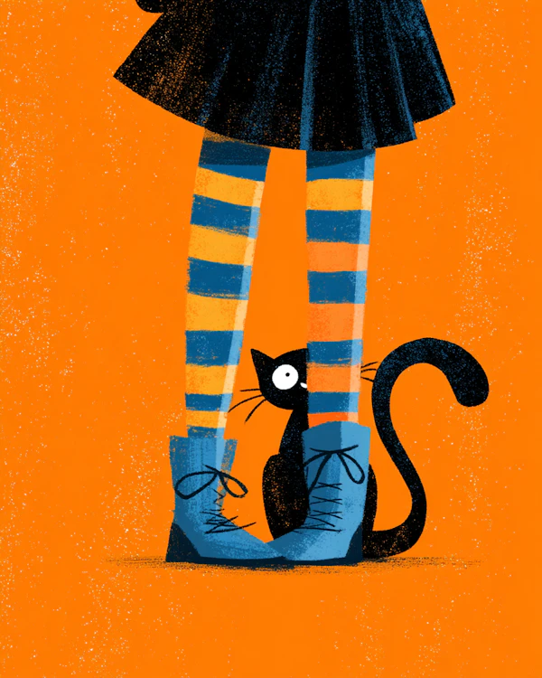 Playful Cat Illustration