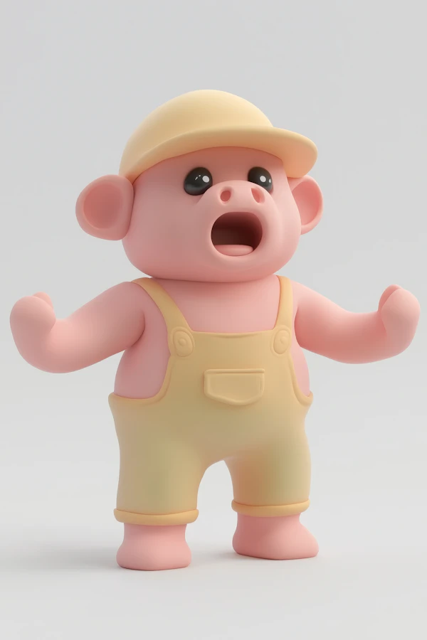 Cartoon Baby Pig Character