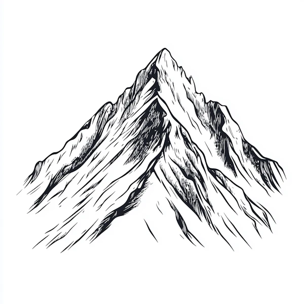 Rugged Mountain Drawing