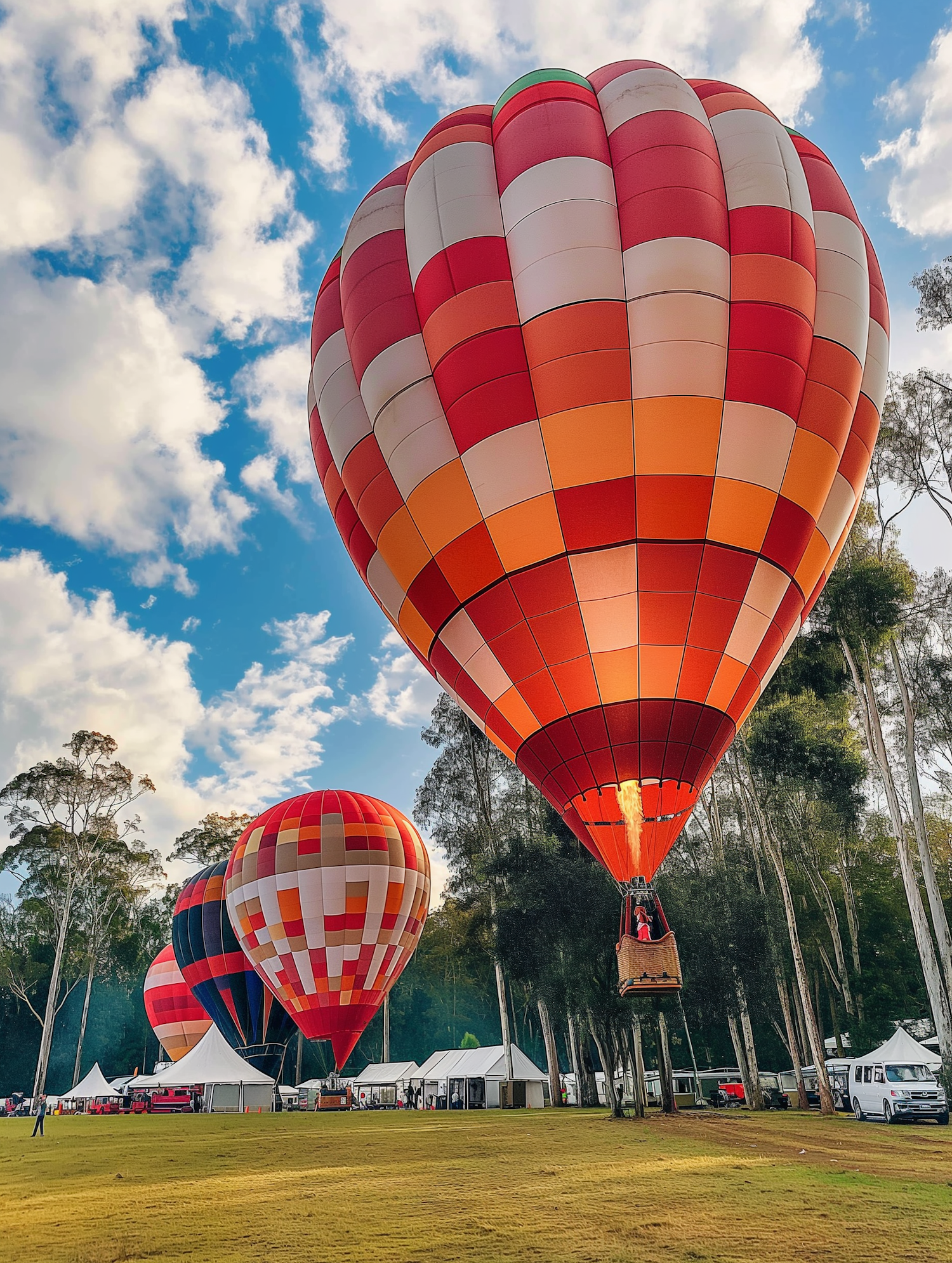 Vibrant Hot Air Balloon Festival Scene