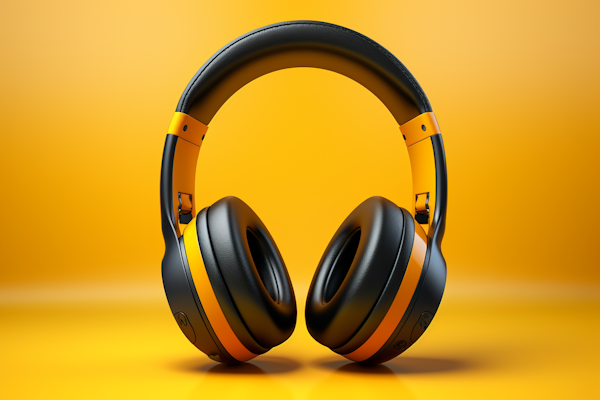 SleekCraft Over-Ear Headphones in Black & Yellow
