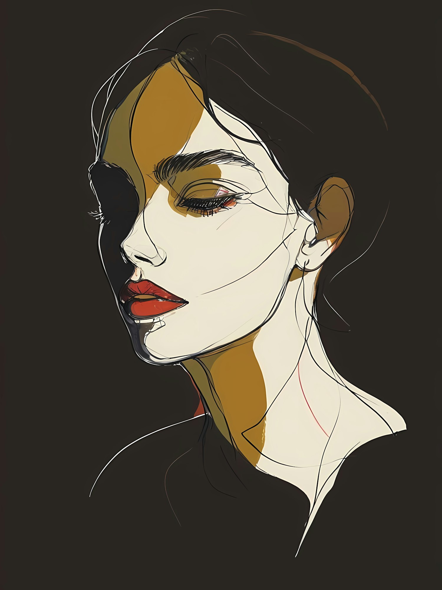 Stylized Woman's Face Illustration