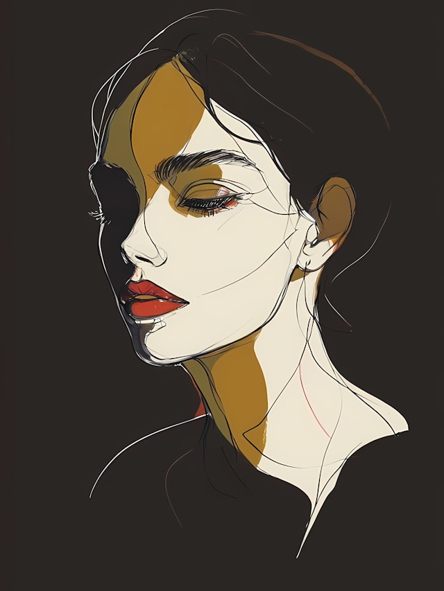 Stylized Woman's Face Illustration