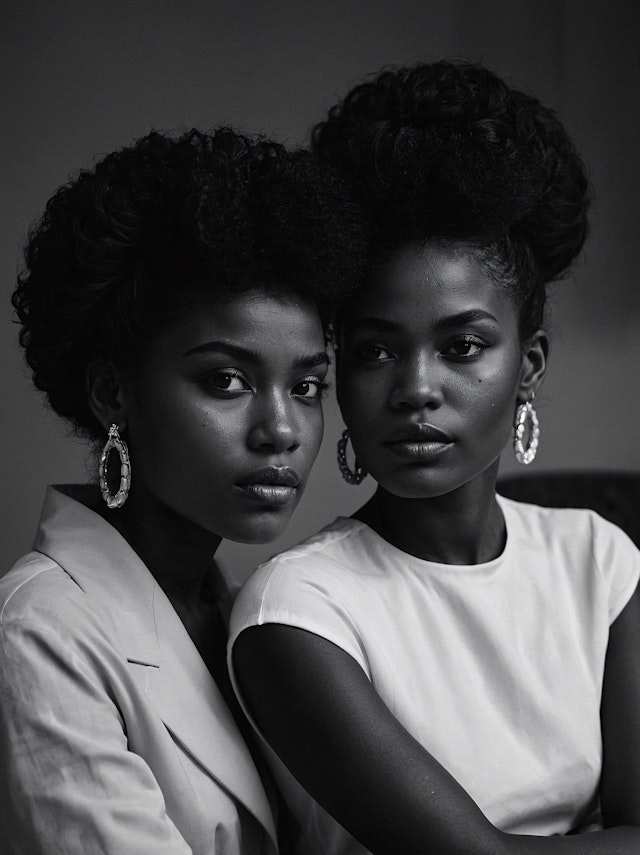 Elegant Women in Black and White