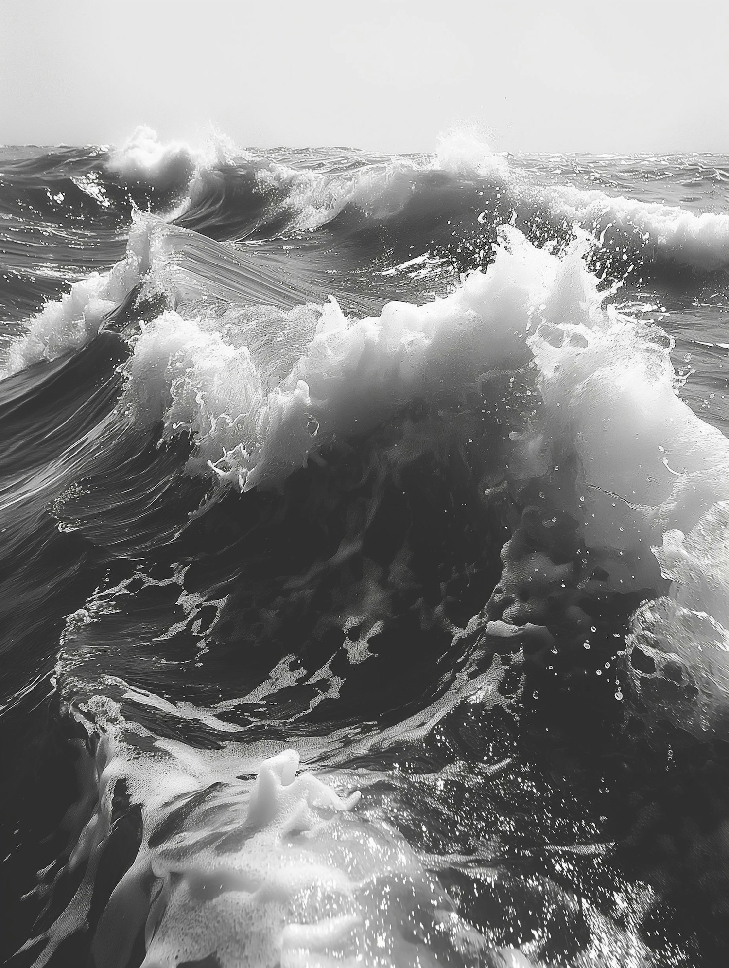 Monochrome Ocean Waves