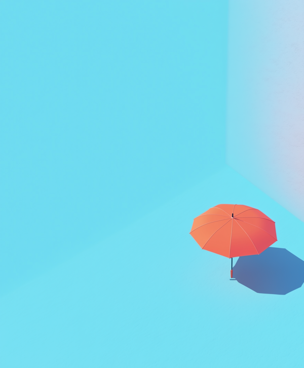 Solitary Orange Umbrella