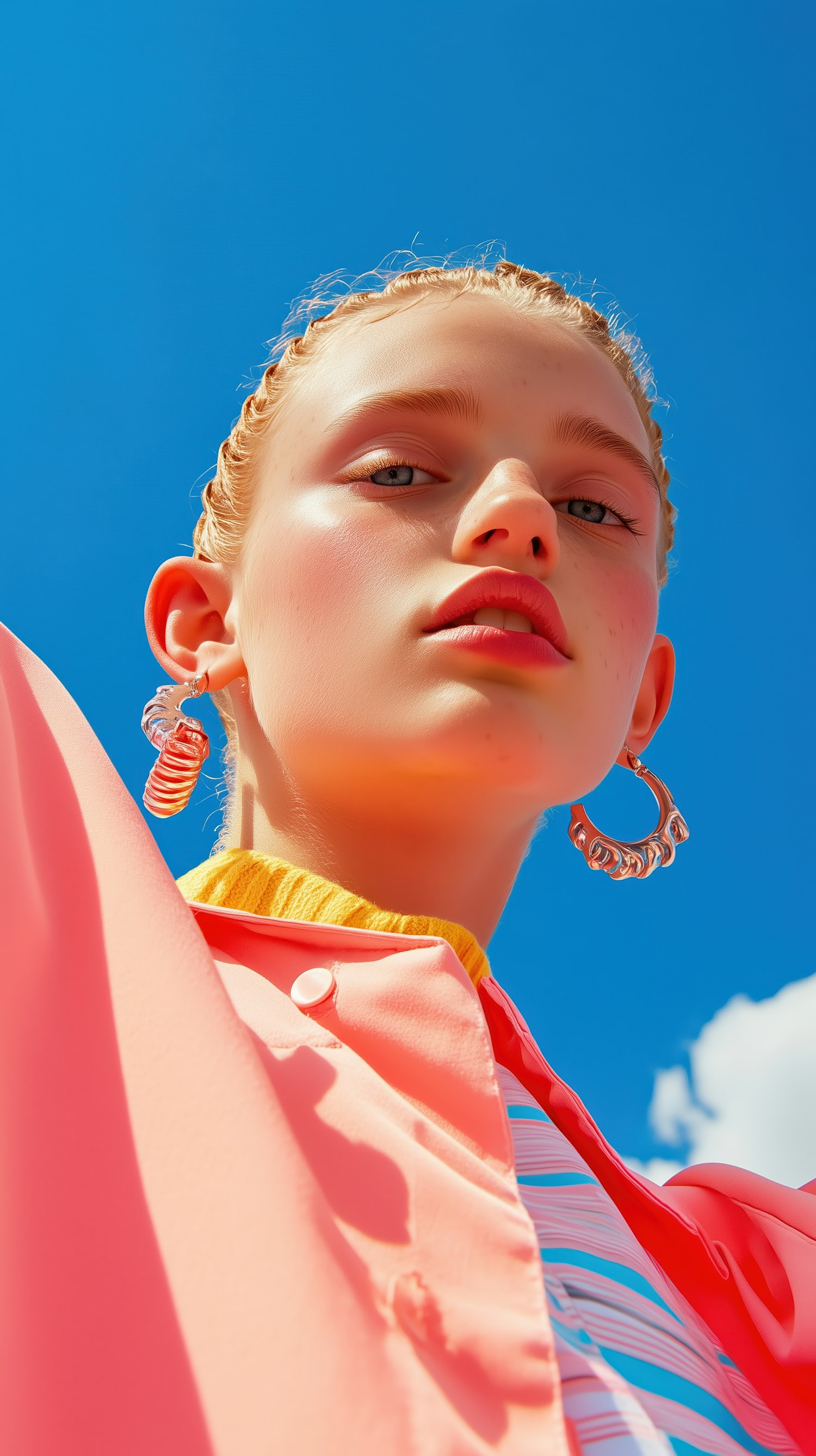 Stylish Portrait Against Blue Sky