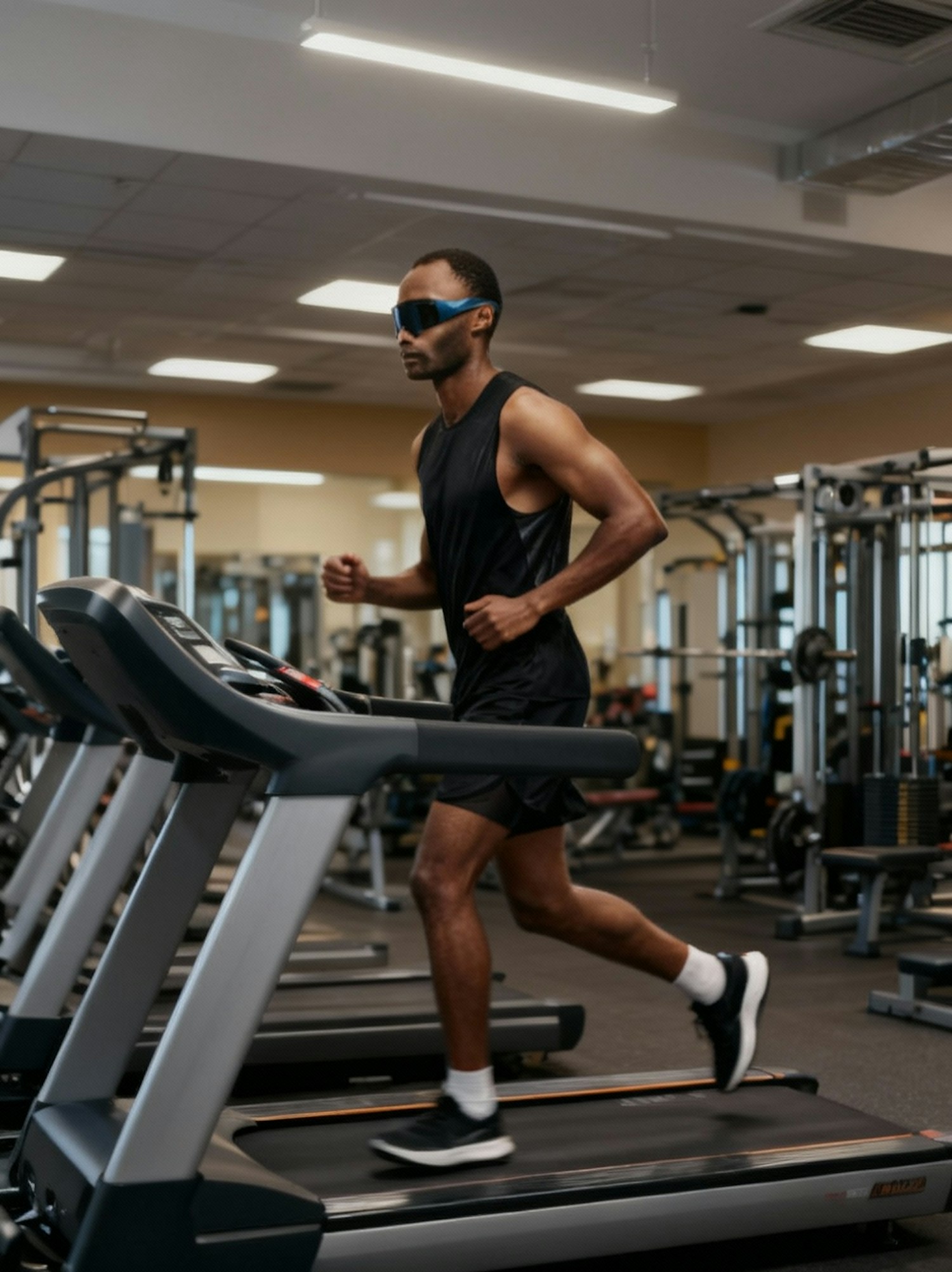 Man Running on Treadmill