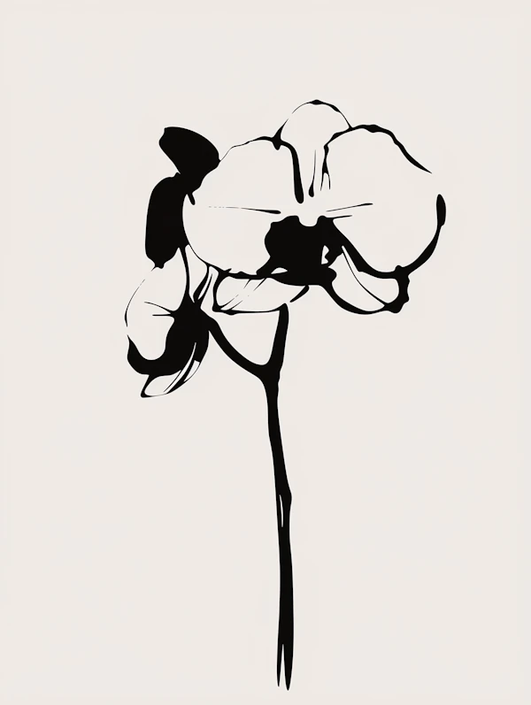Minimalist Orchid Art