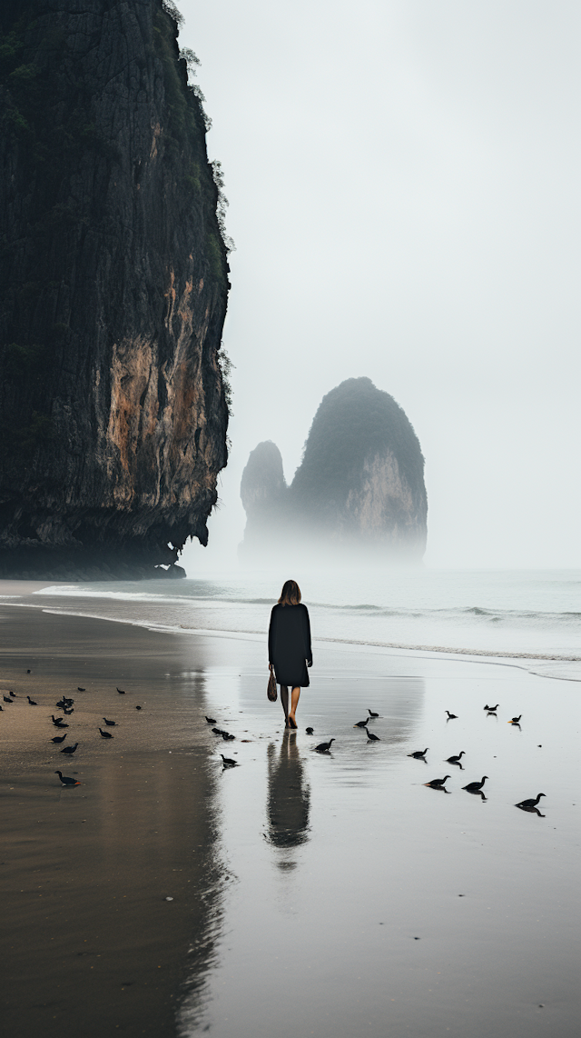 Solitude on the Misty Shore