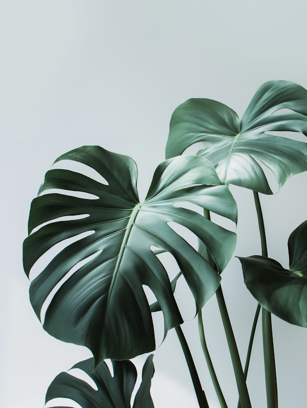 Monstera Deliciosa Leaves Close-up