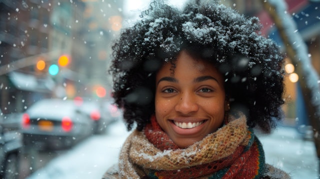 Joyous Winter Day in the City