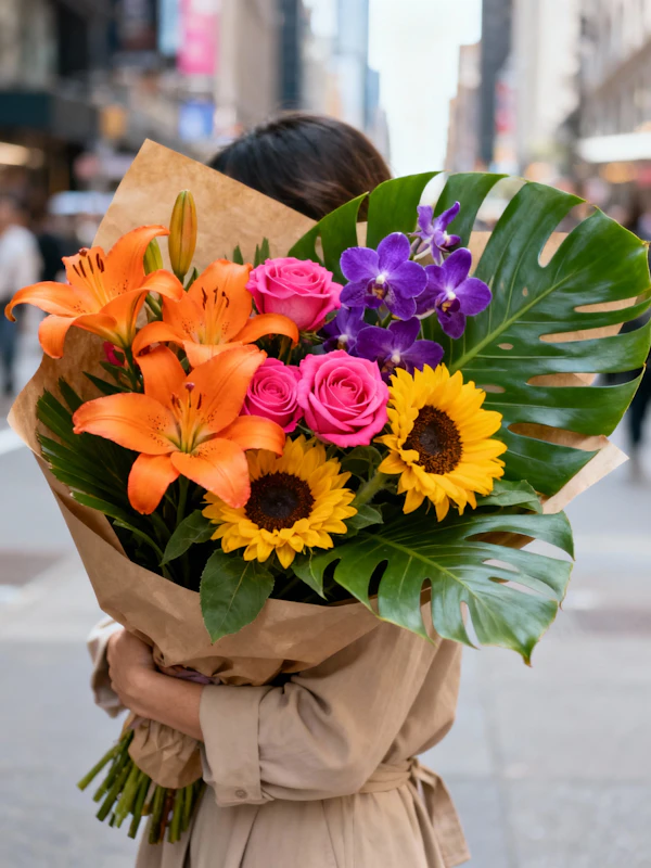 Bouquet in Urban Scene